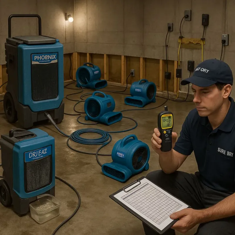 Structural Drying and Dehumidification process in Gueydan, LA